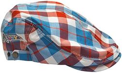 Royal & Awesome Plaid a Blinder Newsboy Cap, Men's Golf Flat Cap, Adjustable, Cotton-Spandex, One Size, Checkered, Machine Washable