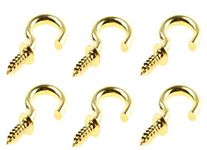 UAPAN MetalCraft Brass Plated J Hook Screw Half Circle Eye Shape, Self Tapping Hooks Ring Bronze Plated (1 Inch, 25)