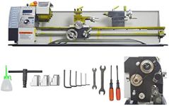 INTSUPERMAI Mini Metal Lathe Imperial/Metric Benchtop Lathe 8"X32" Precision Metal Lathe Electronic Change Gear Mini Lathe 1100W