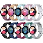 Maledan 10 Pack No Gap Bands Compatible with Samsung Galaxy Watch 7 6 5 4 Band 40mm 44m,Galaxy Watch 5 Pro Band 45mm/Watch 6 4 Classic 42mm 46mm 43mm 47mm,20mm Soft Silicone Sport Wristbands Women Men