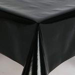 HOME-EXPRESSIONS Plain Black Pvc Wipe Clean Vinyl Oilcloth Tablecloth with Textile Backing (183cm x 135cm Oval)