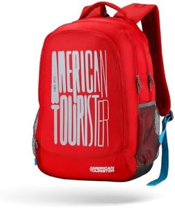 American Tourister Fizz 32L Red Backpack School Bag For Travel With Organizer Bottle Compartment Water Resistant Backpack For Unisex, Boys 4 Compartment Laptop Backpack For College Gift For Unisex