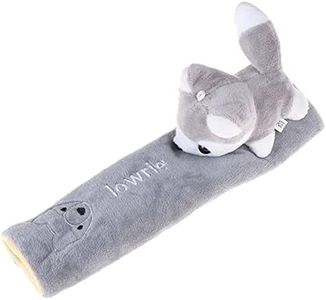 Katutude Car Seat Belt Cushion Car Seat Belt Strap Cover, Cute Animal Plush Shoulder Strap Pad Seat Belt Cover Adjustable Super Soft Belt Protector for Kids Adults, Gray Fox