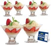 LAV 6x Clear 11cm Crema Glass Ice Cream Bowls - Small Kids Sundae Trifle Fruit Cocktail Dessert Serving Cups Dishes Set