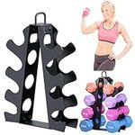 Weight Rack for Dumbbells, Bupans 4 Tiers A-Frame Dumbbell Rack Stand Only, Alloy Steel Dumbbell Rack with Handle for Home Gyms Workout and Offices (Dumbbells Not Include)