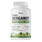 Citrus Bergamot Supplement For Cholesterol Control & Heart Health - Patented, Clinically Proven Bergamot Extract - 1000mg Servings (Sourced from Italy), Cholesterol Lowering Supplement, 60 Capsules
