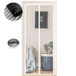 Magnetic Fly Screen Door, Hundreds of Sizes, 110 x 220cm, Anti Mosquito Mesh Curtain with Powerful Magnets, Insect Protection Door, White Strips
