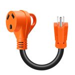 TIPHOPE 15Amp Male to 30Amp Female RV Adapter Cord 12 Inch,Heavy Duty 5-15P to TT-30R RV Power Converter Plug with Grip Handle,125V/1875W Electrical Adapter Cord for RV Camper Bus Trailer