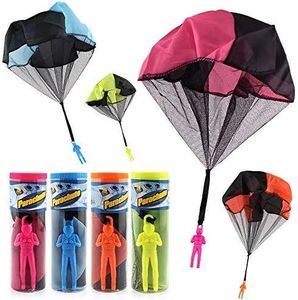 HENGBANG 4PCS Set Tangle Parachute Figures Hand Throw Soliders Square Outdoor Children's Flying Toys | No Strin