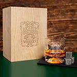 udelf Custom Engraved Whiskey Set, Memorable Gift for Best Man, Bourbon Glass, Whiskey Stones, and Wood Box, Show Your Gratitude on Bachelor Party