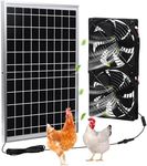 Glooglitter Solar Panel Fan Kit Solar Waterproof Exhaust Fans 15w Solar Panel 2 Pcs High Speed Dc Brushless Fan for Attic Shed Barn Chicken Coop Greenhouse DIY Cooling Ventilation Project (1 Set)