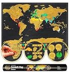 Luckies Scratch Map | Travel Map & Scratch Off World Map | X-Large Scratch Map | World Map Scratch Off Map | Travel Map To Scratch Off Travels | World Map Scratch Off Deluxe