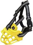 NALEINING Dog Muzzle, Anti-Biting and Anti-Barking, Professional Muzzle for Large Medium and Small Dogs (Medium,Yellow)