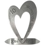 English Pewter Company 10th Tenth Tin Ten Year Wedding Anniversary Heart Keepsake Gift Personalised With Your Years [ANN100]