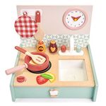 Tender Leaf Toys - Kitchenette - Portable Pretend Food Play Kitchen Cooking Playset for Kids Age 3+