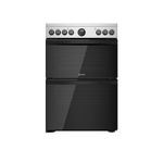 Indesit 60cm Double Oven Electric Cooker - Stainless Steel