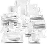 MALACASA Ivory White Dinnerware Set