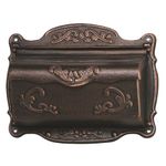 Fine Art Living - Irish Bronze Finish Cast Aluminum Wall Mounted Mailbox (SB12): Weather-Resistant, Wrought Antique Design, Outdoor Package Delivery Post Box for Porch (17.5" D x 5.3" W x 12.25" H)