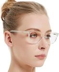 Roshfort Women Nylon Transparent Light Waight Cateye Clear Lens Zero Power Eye Strain Protection Glasses For Woman With Your Name Print Signature Metal Pen