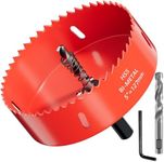 GARHWAL 5 in. Bi-Metal Hole Saw Drill Bits - Versatile and Durable Hole Cutter for Wood, Plywood, Plaster Drywall, Ceiling, Plastic Pipe, PVC and Thin Metal - Includes Arbor & Pilot Bit (127mm)