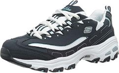 Skechers Women's Sport D'Lites Life Saver Fashion Sneaker, Navy/White, 9 XW US