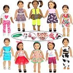 HOAKWA 18 Inch Doll Clothes and Accessories for 18 Inch American Doll, 18" Doll Clothes Dress, Total 19 Pcs (18" Doll Clothes & Accessories)