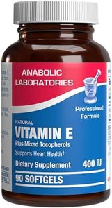 Vitamin E 400 IU Softgels - Clinical Formula Natural Vitamin E Supplement Complex with d-Alpha Tocopherol & Mixed Tocopherols for Hair Skin & Nails Plus Antioxidant Immune Support - 90 Servings