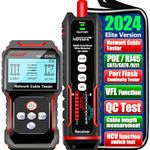 NOYAFA Network Cable Tester with Optical Power Meter VFL, POE/RJ45 RJ11 CAT5 CAT6 CAT7 for Phone Lines CAT3, Ethernet, Video, LAN Tone Probe Kit Network Tools (Red and Black, NF-859GS)