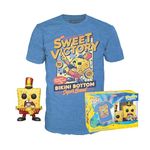 Funko Pop! & Tee: Spongebob - BandLDR - Large - (L) - Spongebob Squarepants - T-Shirt - Clothes With Collectable Vinyl Figure - Gift Idea - Toys and Short Sleeve Top for Adults Unisex Men and Women