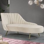 Woodspace Dukan Wood Chaise Lounge for Home and Living Room (Beige)