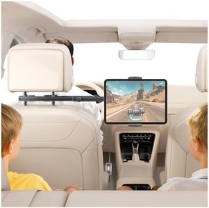 Headrest Tablet Holder for Car Accessories, Crafted from aircraft-grade aluminum,Universal Car Tablet Mount with 22'' Extendsion Arm Car Seat Mount for iPad, Galaxy, Fire HD or 4.7-12.9” Tablets