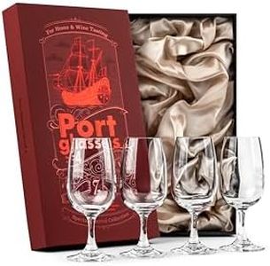 Port and Dessert Wine, Sherry, Cordial, Aperitif Tasting Glasses | Set of 4 Small Chrystal 7 oz Sippers | Mini Short Stem Nosing Taster Copitas | After Dinner Drink Glassware