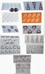 TREXEE 6 Different Shape Pattern Garnishing Sheet for Cake Decoration Silicone Garnish Sheet for Cake Decoration (Pack of 6)