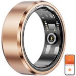 3Cloudge Sleep Tracker Ring for Men Pedometer Body Exercise Monitor, IP68 Waterproof 5.1 Bluetooth Smart Ring Tracker Gold US8
