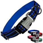 Black Rhino - The Hybrid Striped Dog Collar (Medium) for Medium Large Breeds | Heavy Duty | Soft Padded Neoprene - Reflective & Adjustable - Matching Leashes Sold Separately