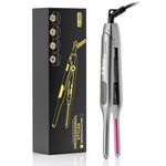 Pencil Flat Iron, T-Buy 2 in 1 Hair Straighteners and Curler for Short Hair and Men Beard, Mini Hair Straightener for Edges, Fast Heat Up and Dual Voltage