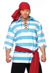 Leg Avenue 8366306059 Pillaging Pirate Costume Adult Sized, Striped, Blue, M/L