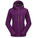 CAMEL CROWN Women's Lightweight Rain Jacket Waterproof Windbreaker Hooded Coat Shell for Outdoor Hiking Climbing Traveling, Dark Purple-1, X-Large