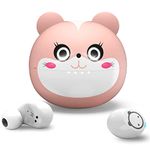 AMAFACE Wireless Earbuds for Kids,Pink Wireless Headphones with Mic Noise Reduction 36H Playtime IPX5 Waterproof Kids Headphones in Ear Earbuds for Sport Office,as Gifts for Girls Women