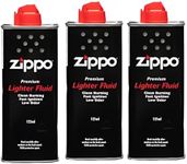 Zippo Premium Lighter Fluid, 125ml, Pack of 3, Clean Burning, Fast Ignition, Low Odour