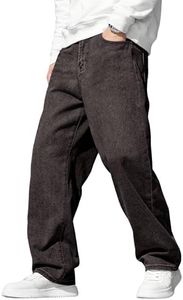 JMIERR Baggy Jeans for Men Y2K Wide Leg Work Pants Relaxed Fit Loose Hip Hop Streetwear Trousers Plus Size Denim Baggy Jean Vintage Fashion 2026, 4XL, Dark Grey