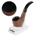 Zusaca Cigar Pipe For Smoking //Durable Elegant Tobacco Pipe Resin Cigar Pipe // Cigar Pipe For Gift Ideas, outside fitting hookah mouth tip with transparent stand (1 pcs)