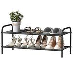 GILLAS 2 Tier Shoe Rack,Shoe Organizers,Metal Shoe Rack for Closet,Shoe Storage for Entryway,Hallway,Bedroom-Black