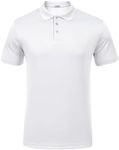 PINSPARK 1/3/5 Pack Polo Shirts for Men Short Sleeve Quick Dry Golf Polo Shirt Casual Breathable Button Down Sport Tops Running Gym Polo T-Shirts White