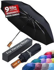 Premium Umbrellas for Rain Windproof Double Canopy,Travel Umbrella,Compact Automatic Umbrella,Oversized Umbrella Black Umbrella for Men and Women,Mens Umbrella Compact