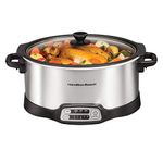 Hamilton Beach Stovetop Sear & Cook 6 Quart Slow Cooker, Silver, 33662