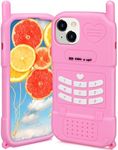 Danzel Pink Cute Case for iPhone 6 Plus/6S Plus/7 Plus/8 Plus 5.5", Kawaii Cartoon Silicone 3D Funny Cover, Soft Retro Drop Protection Cover for Women Girls (Pink 6/6s/7/8 Plus)