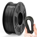 TECBEARS TPU Flexible Filament 1.75mm, 1KG 3D Printer Filament TPU Hardness 95A, Dimensional Accuracy +/- 0.03mm, 1KG Spool(2.2LBS), TPU Black