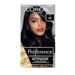 L'Oreal Paris Preference Hair Dye, Long Lasting, Luminous Permanent Hair Colour, 1, Napoli (Packaging may vary)