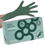 FRAMAR Green Nitrile Gloves Small – Disposable Gloves Small, Rubber Gloves Disposable, Mechanic Gloves, Cleaning Gloves, Gant Latex Gloves Small, Latex Free Gloves, Gant Nitrile, 100 Pk